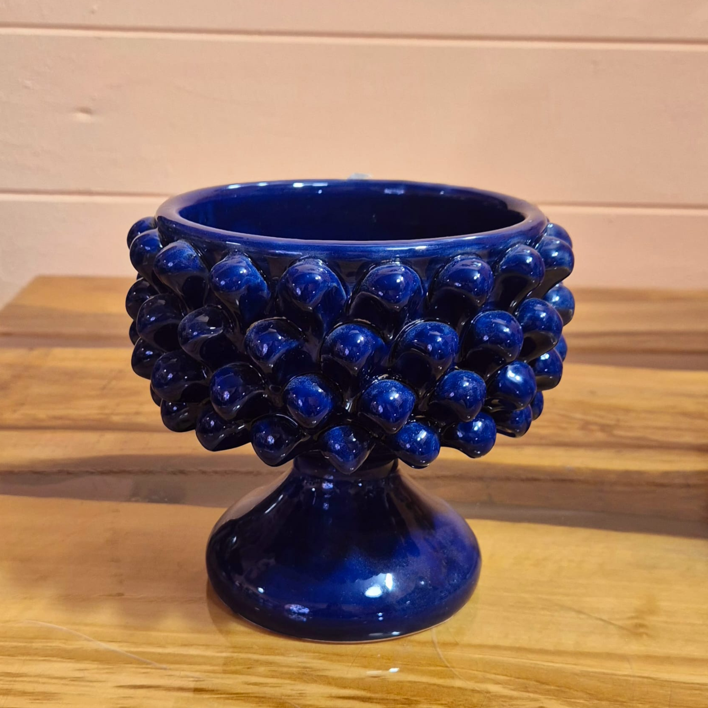 MEZZA PIGNA ARTIGIANALE BLU, 18 x 17 cm