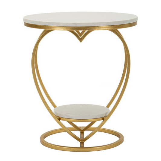 TAVOLINETTO HEART ORO CM Ø 40X45,5