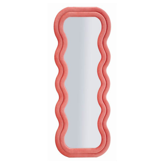Specchio da Muro Emily Velluto Rosa 60x160 cm – Stile Romantico con Cornice Soft Touch