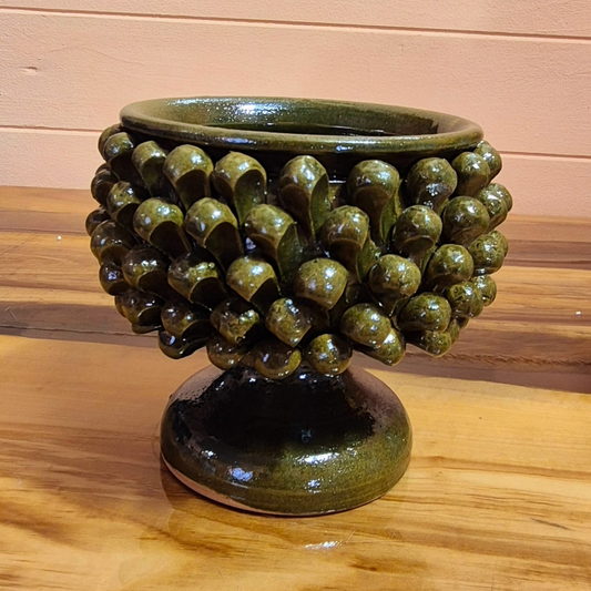 MEZZA PIGNA ARTIGIANALE VERDE, 18 x 17 cm