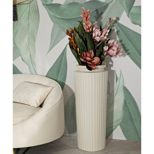 Vaso High Ø32x80 cm – Vaso Decorativo Slanciato con Finitura Effetto Pietra