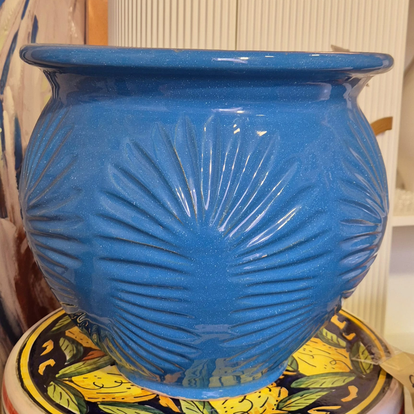 CASPEAUX INTARSIO GIRASOLE AZZURRO, 30 x 32 cm