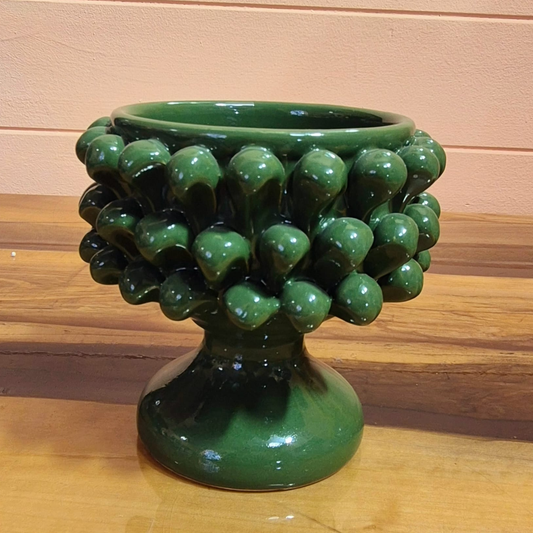 MEZZA PIGNA ARTIGIANALE VERDE, 15 x 14 cm