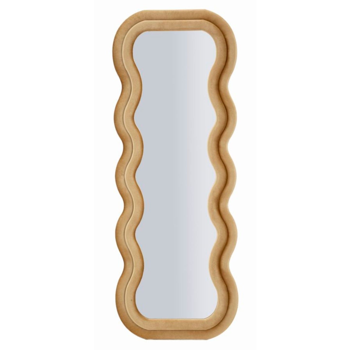 Specchio da Muro Emily Velluto Oro 60x160 cm – Cornice Imbottita per uno Stile Glamour