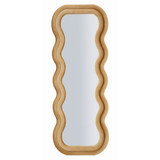 Specchio da Muro Emily Velluto Oro 60x160 cm – Cornice Imbottita per uno Stile Glamour