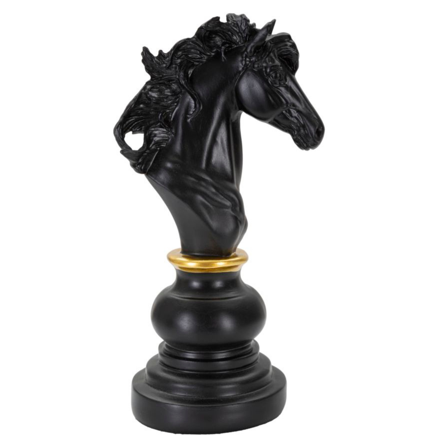CAVALLO NERO E ORO CM 14X11X27