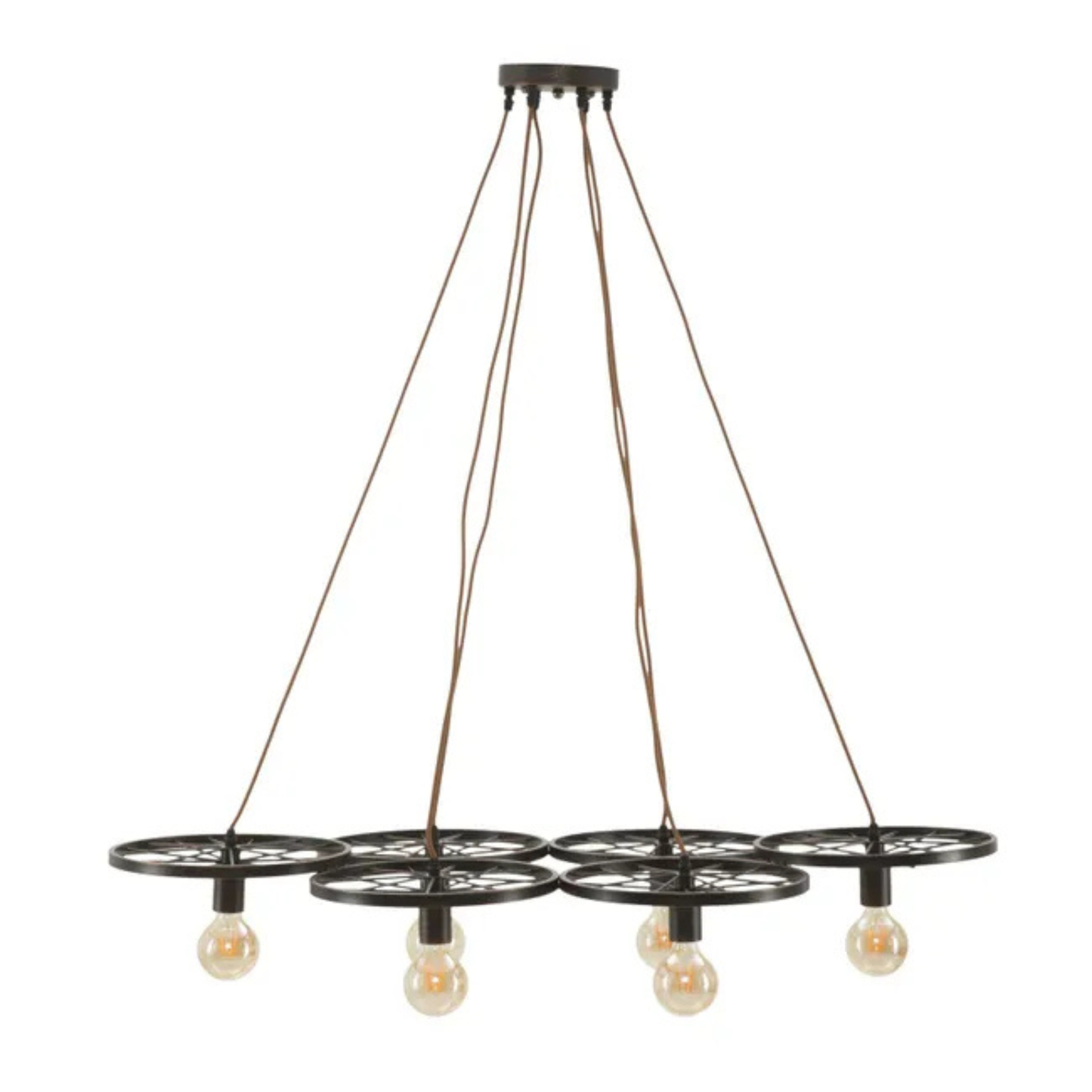 Lampadario industrial con 6 punti luce cm 110x60x6