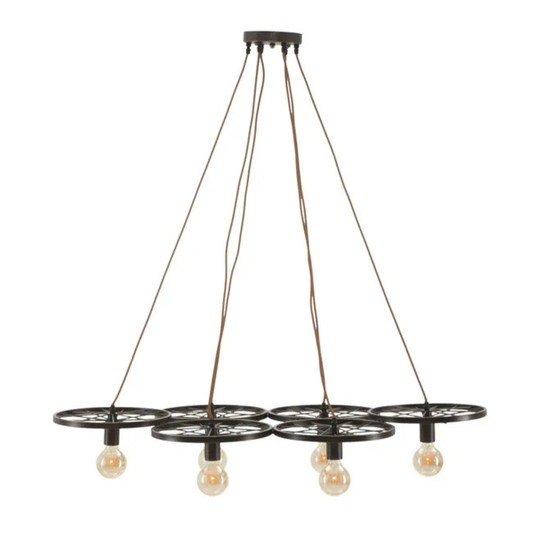 Lampadario industrial con 6 punti luce cm 110x60x6