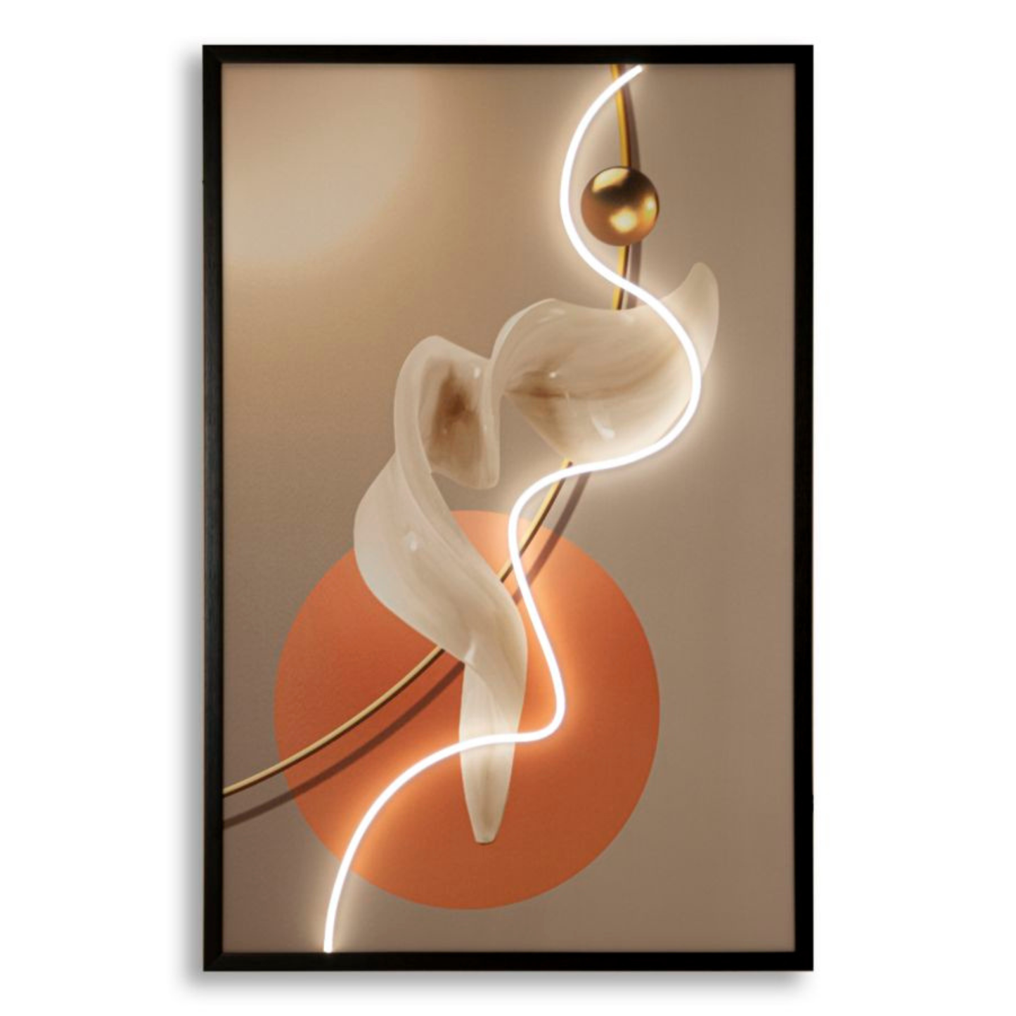 STAMPA C/LED SU TELA ABSTRACT -A- CM 80X4X120