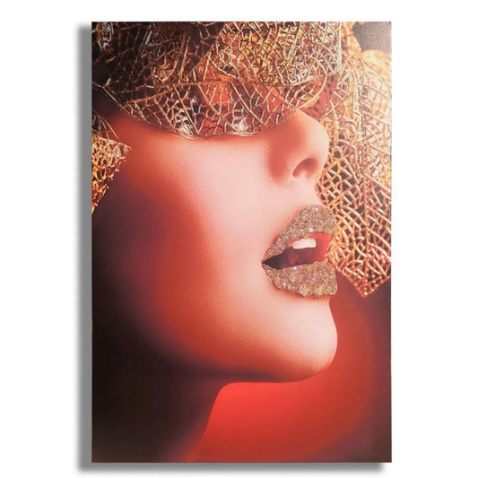 Quadro Stampa Su Tela Lady Face W Leaf 80×3,8×120 cm