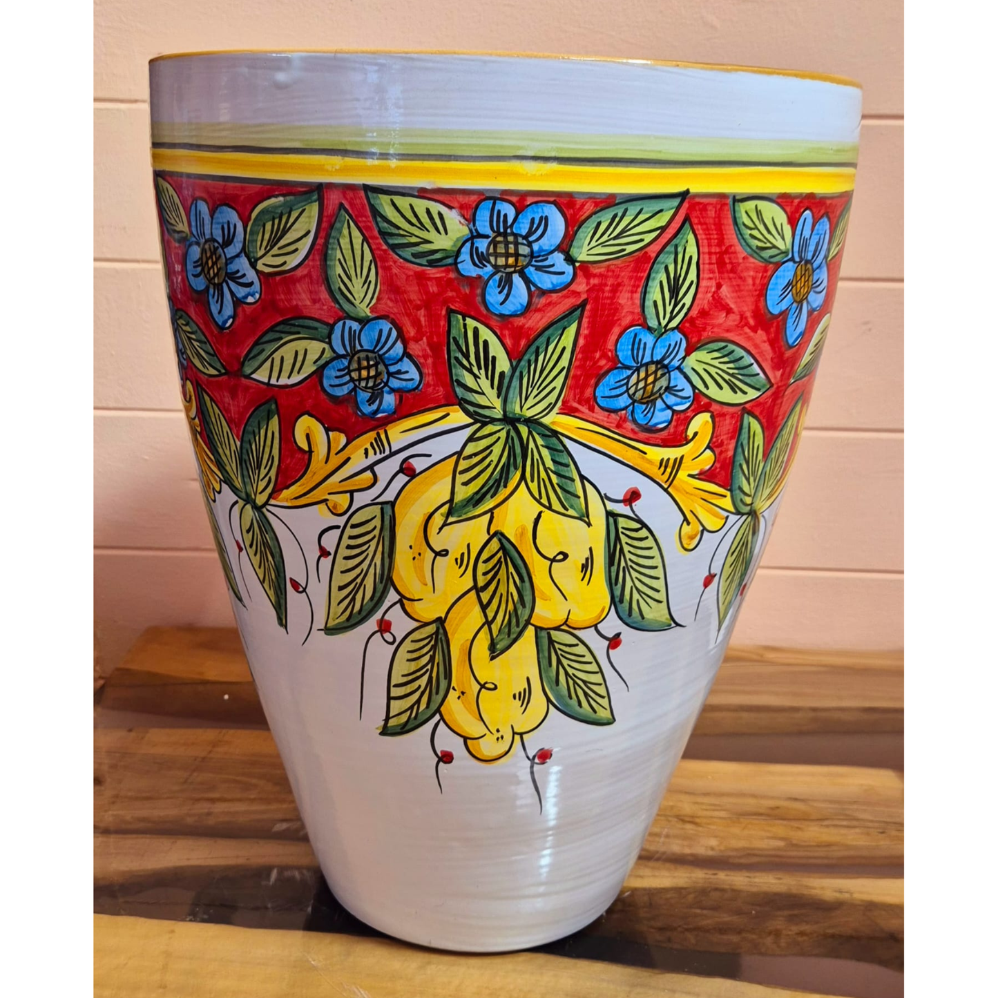 CACHEPOT GRANDE FIORI E LIMONI, 40 x 50 cm