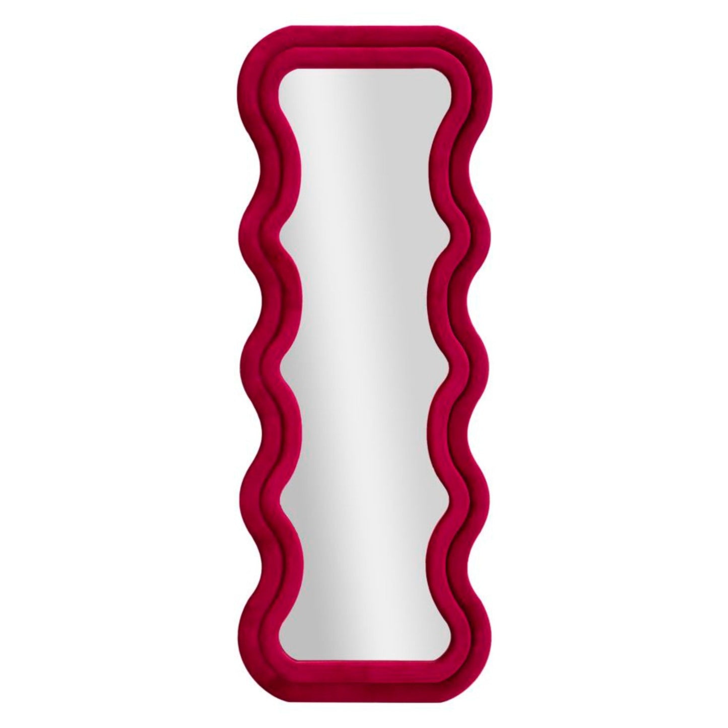 Specchio da Muro Emily Velluto Fuxia 60x160 cm – Stile Audace con Cornice Imbottita