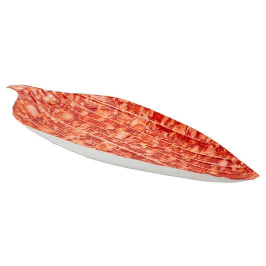 Vassoio Drop Red 50x18 cm - design foglia