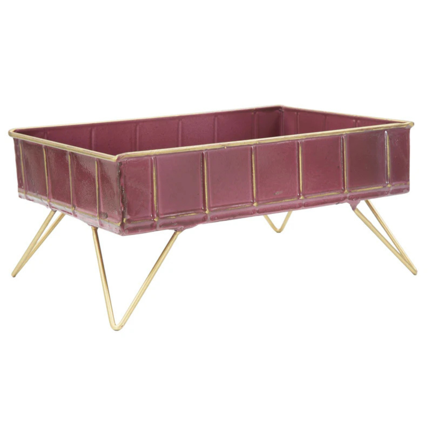 Svuota Tasche Glam Bordeaux 32x21,5x15,5 cm in Ferro Bordeaux e Oro