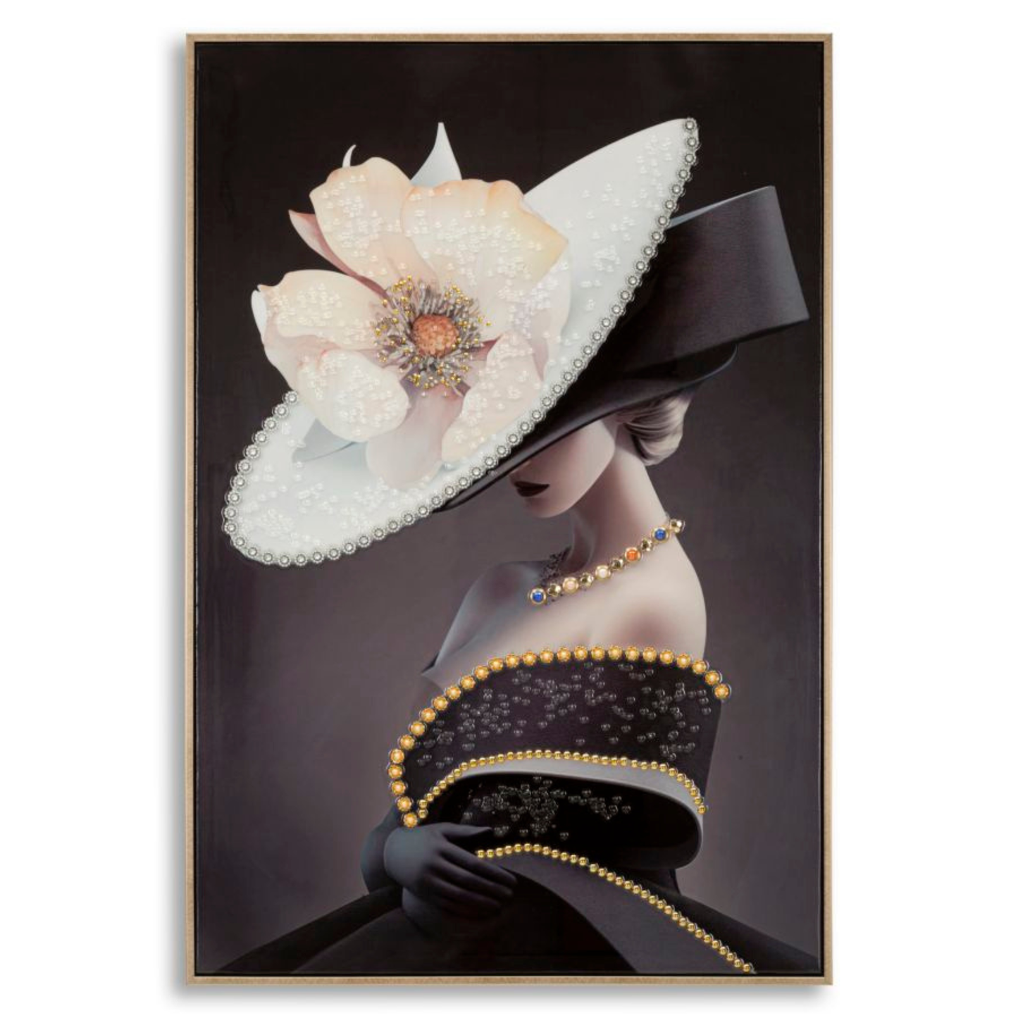 DIPINTO SU TELA LACCATO WIEN HAT -B- C/CORNICE CM 62X4X92