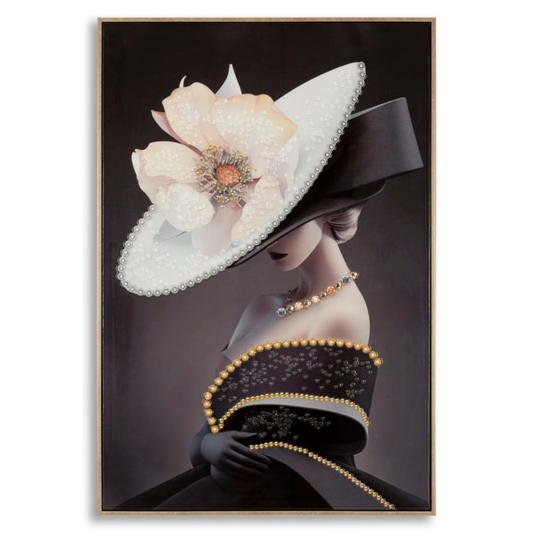 DIPINTO SU TELA LACCATO WIEN HAT -B- C/CORNICE CM 62X4X92