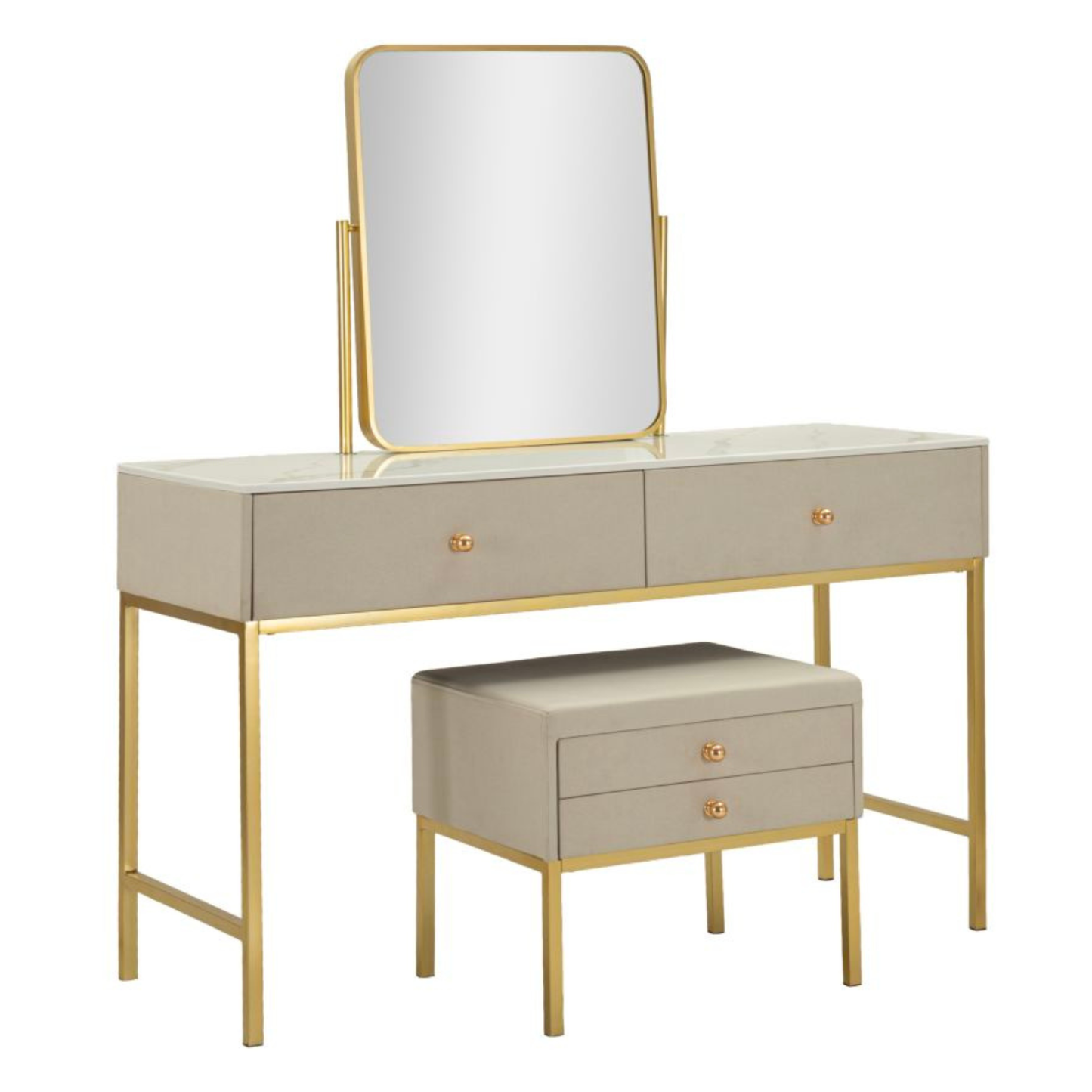 TOLETTA LUXURY C/SPECCHIO E SGABELLO CM 120X45X75-50X4X60-50X40X45
