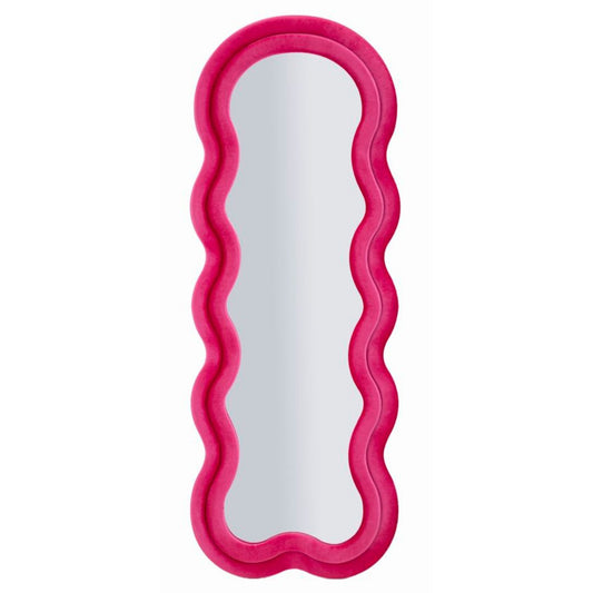Specchio da Muro Miki Velluto Fuxia 60x160 cm – Cornice Imbottita per un Tocco Vivace