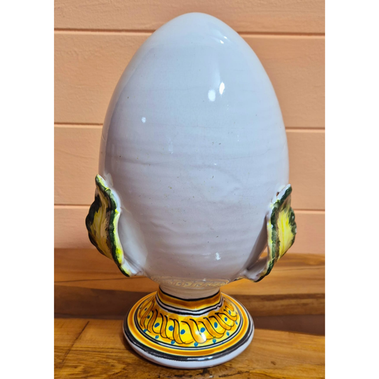 PUMO GRANDE BIANCO CON DECORO, 25 x 36 cm