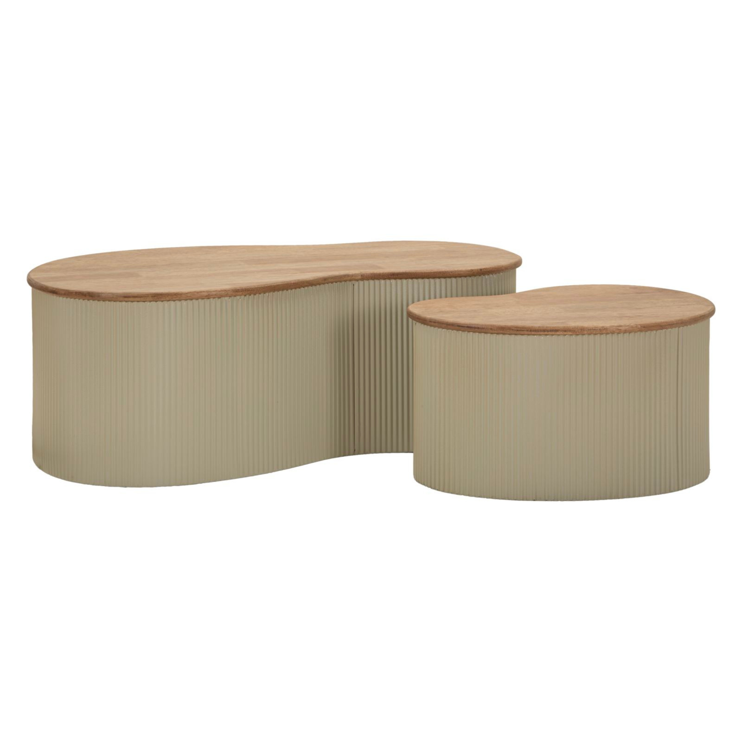 TAVOLINI DA CAFFE' FRANKFURT COPPIA TORTORA CM 87X53X32-50X35X28