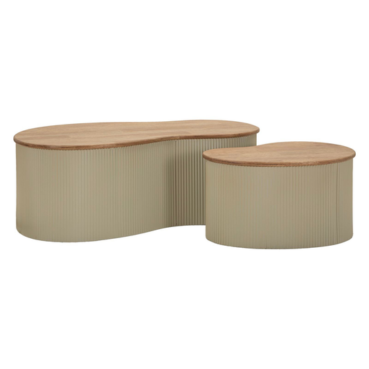 TAVOLINI DA CAFFE' FRANKFURT COPPIA TORTORA CM 87X53X32-50X35X28
