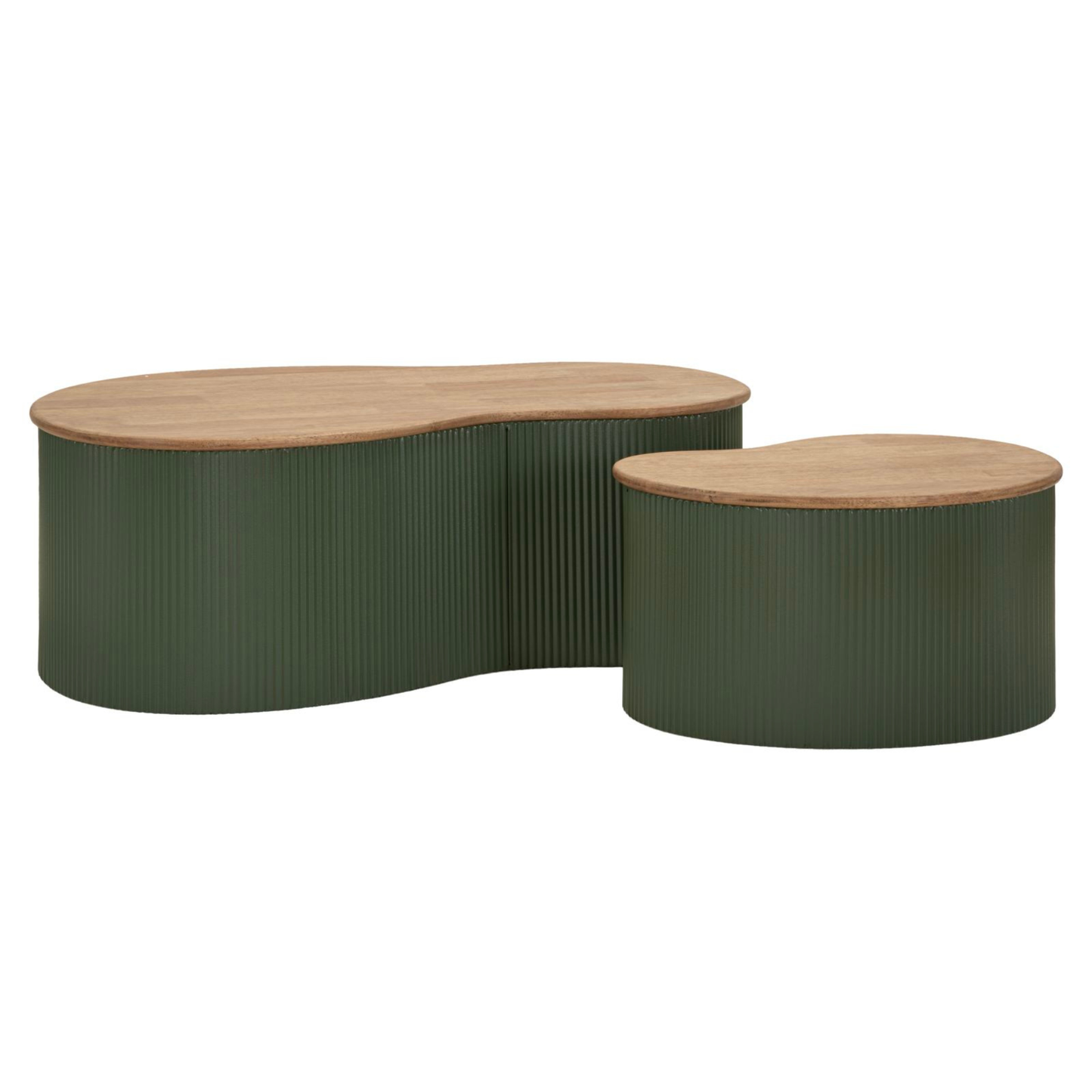 TAVOLINI DA CAFFE' FRANKFURT COPPIA VERDI CM 87X53X32-50X35X28