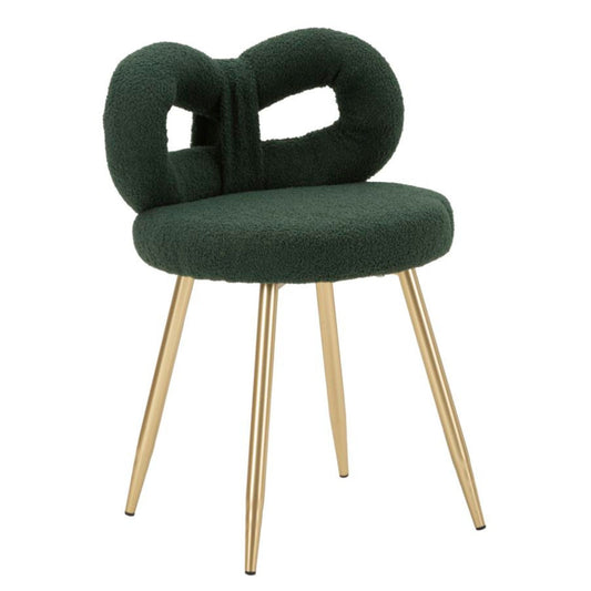 Sedia Mini Ilary Verde in Velluto e Metallo H 67 cm