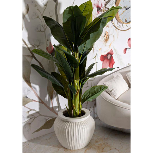 Vaso Chil Ø48x38 cm – Vaso Decorativo Ampio con Finitura Effetto Pietra Naturale