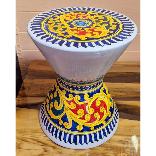 TAVOLINETTO/SGABELLO ARTIGIANALE, diam 39 x H 48 cm