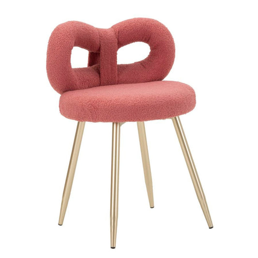 Sedia Mini Ilary Rosa in Velluto e Metallo H 67 cm