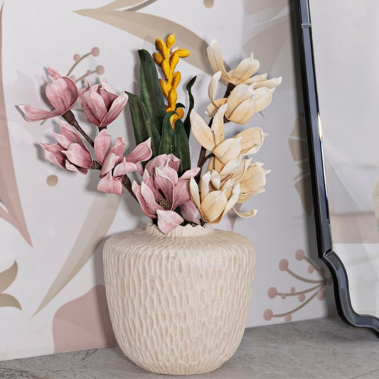 Vaso Shade Ø35x32,5 cm – Vaso Decorativo con Finitura Effetto Pietra Naturale