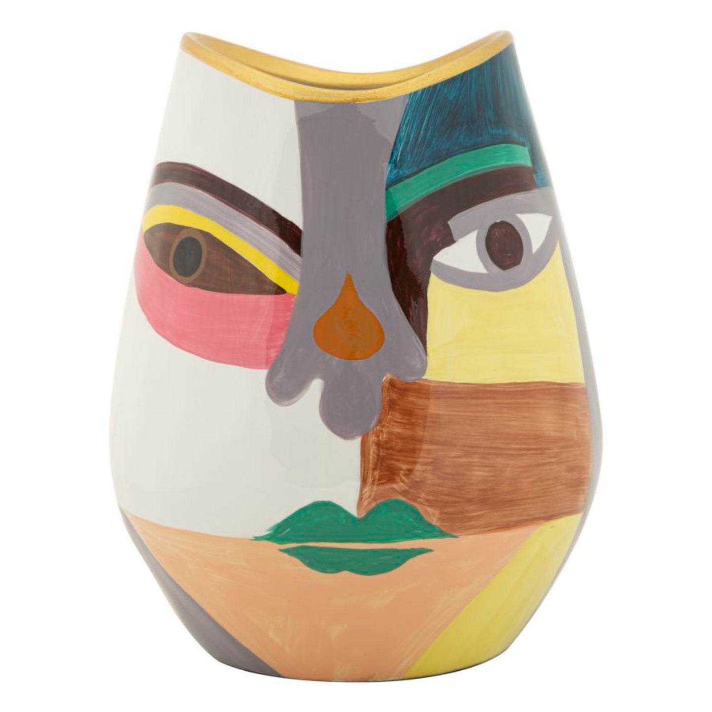 Vaso Piccassy Fat in Ceramica Multicolore H 24,5 cm