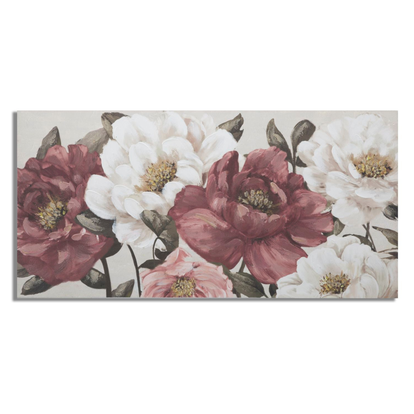 DIPINTO SU TELA RED FLOWY -A- CM 120X3,7X60