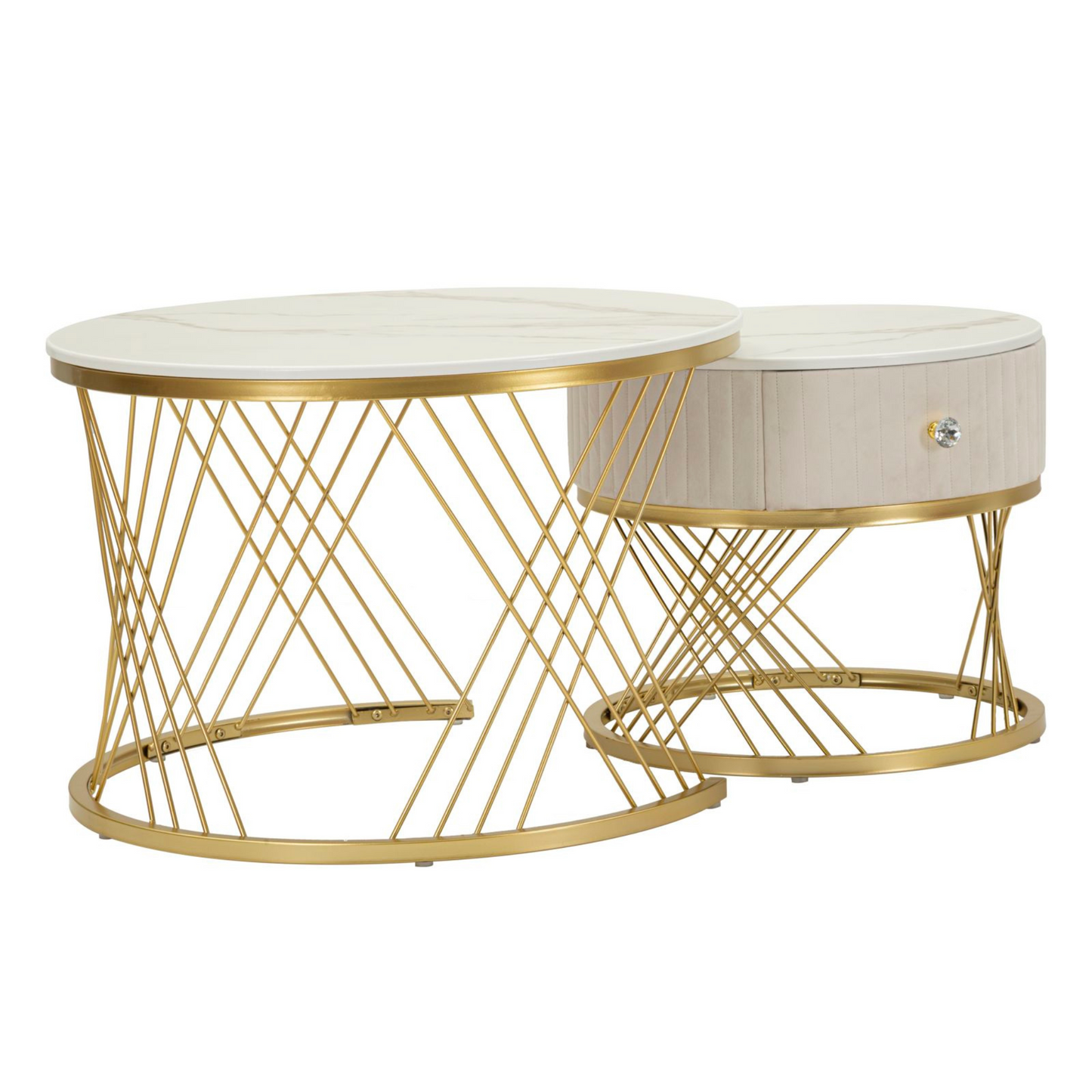TAVOLI DA CAFFE' VOTIX COPPIA CM Ø 70X48-50X43,5