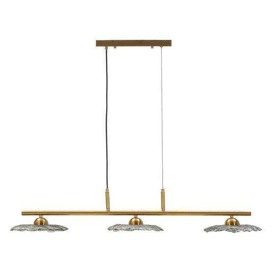 LAMPADARIO EMILY 3 LUCI VETRO GRIGIO CM 100X24X18