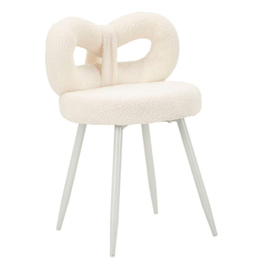 Sedia Mini Ilary Bianca in Velluto e Metallo H 67 cm