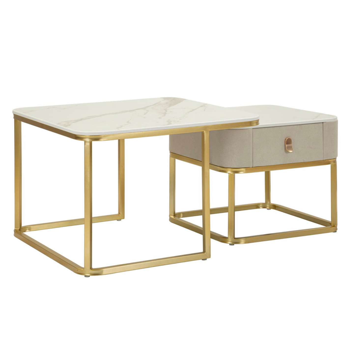 TAVOLI DA CAFFE' BEAUTY COPPIA CM 70X70X48-50X50X43,5 codice 1428810000