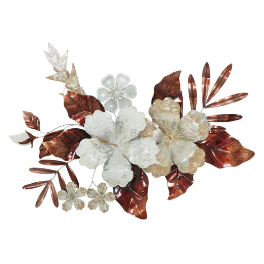 Pannello Decorativo in Metallo Bouquet 83x8,5x55 cm