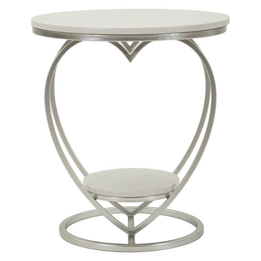 TAVOLINETTO HEART ARGENTO CM Ø 40X45,5