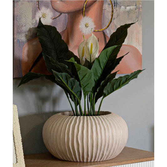 Vaso Mist Ø35x18 cm – Vaso Decorativo Moderno in Finitura Effetto Pietra