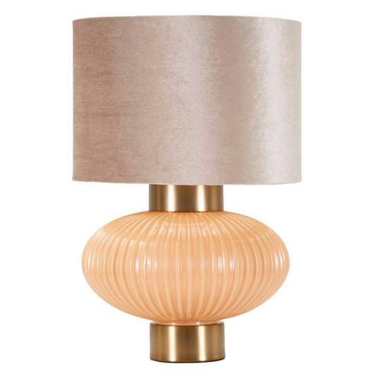 Lampada da tavolo “Perly – B” Ø 33 × 49 cm – vetro perlato con dettagli dorati