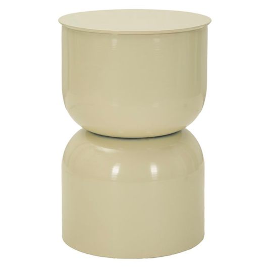 TAVOLINETTO IN METALLO OYI CREMA CM Ø 31X46