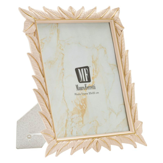 Cornice Leaffy 27x32,3 cm in Resina – Interno 20x25 cm Oro Satinato