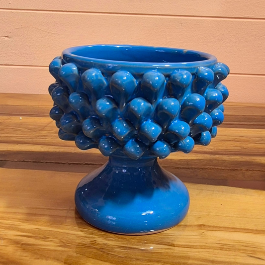 MEZZA PIGNA ARTIGIANALE AZZURRA, 18 x 17 cm