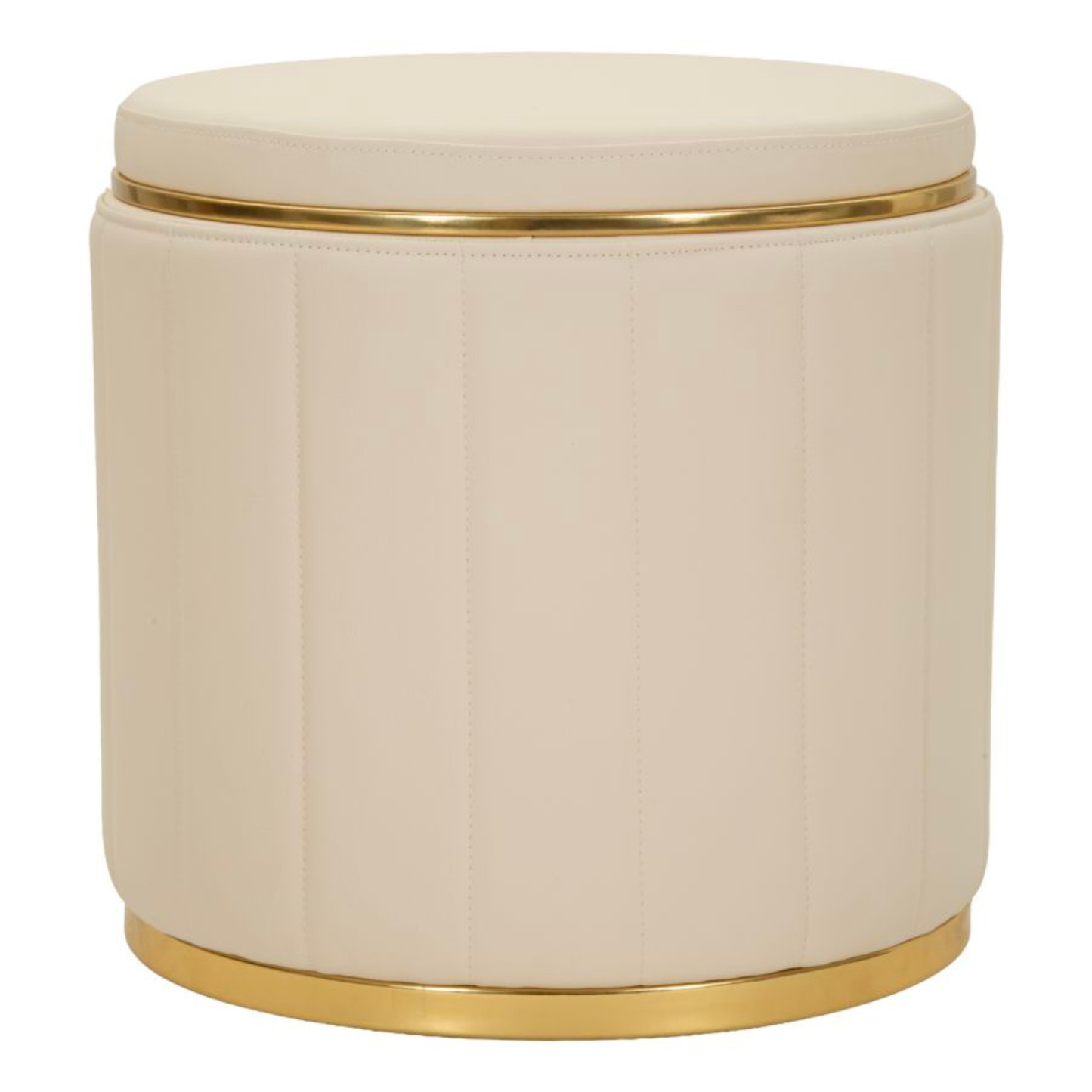 PUFF C/CONTENITORE LONDON CREMA CM Ø 46,5X44