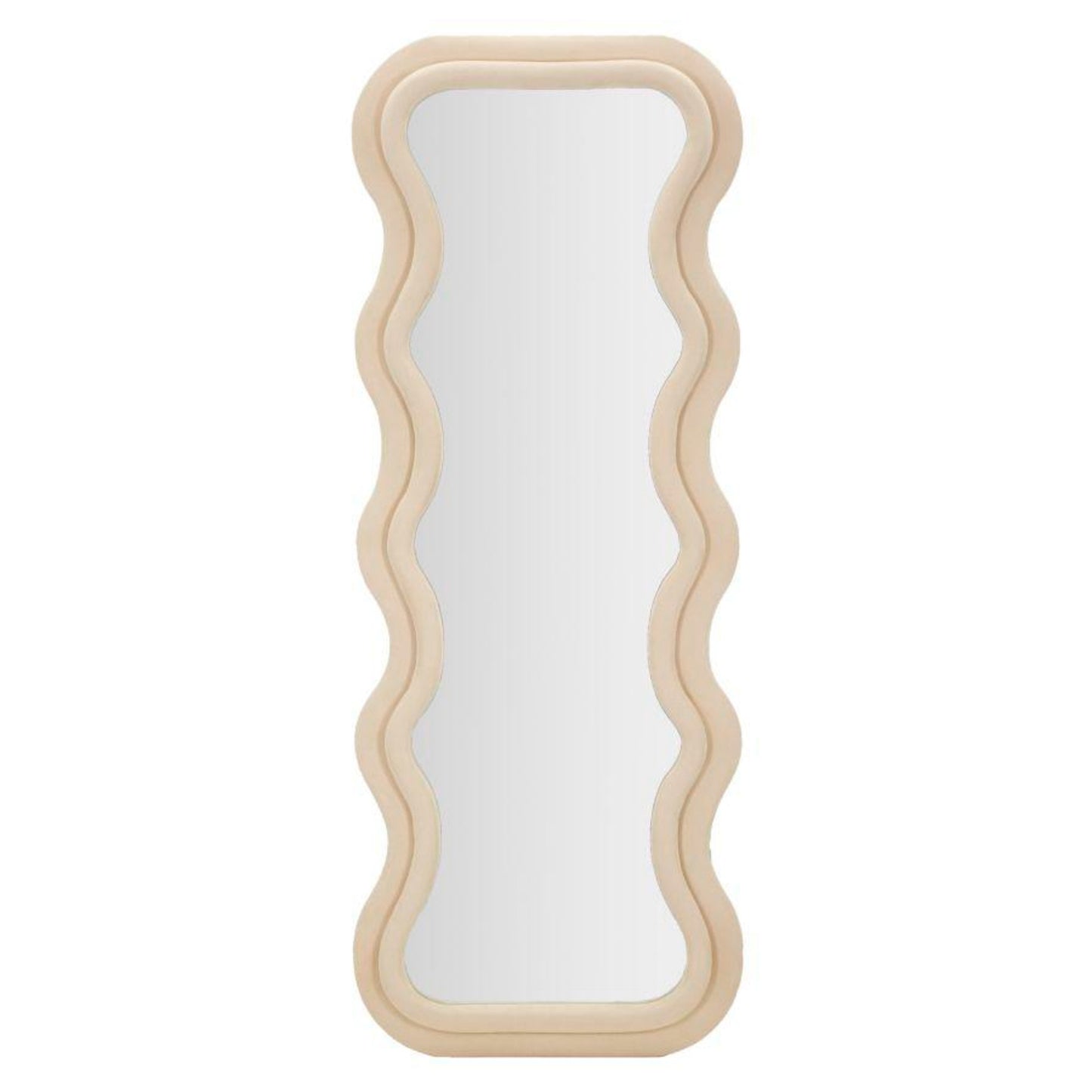 SPECCHIO DA MURO EMILY VELLUTO CREMA CM 60X6X160