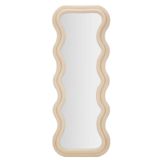 SPECCHIO DA MURO EMILY VELLUTO CREMA CM 60X6X160