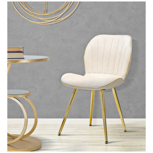 SEDIA PARIS SPACE CREMA /GOLD SET 2 PZ CM 46X58X77