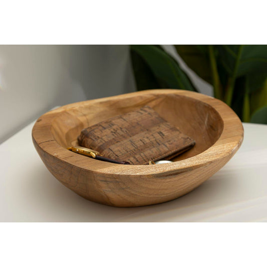 S/TASCHE TIPIC IN TEAK RIC. CM Ø 25X5 (PEZZI UNICI - NON RIP. IN SERIE)