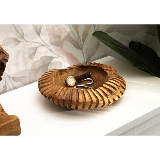 S/TASCHE GERIS IN TEAK RICICLATO CM Ø 29X7 (PEZZI UNICI - NON RIP. IN SERIE)